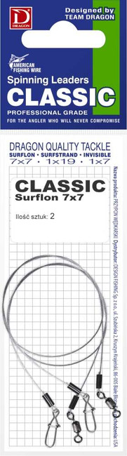 Przypon spinningowy stalowy Dragon 7x7 Surflon Classic A.F.W.