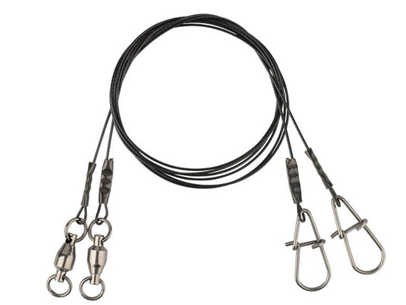 Przypon spinningowy stalowy Savage Gear Black linka 1x7, krętlik łożyskowany