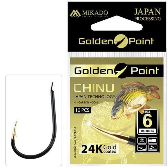 Haczyki Mikado Golden Point Chinu