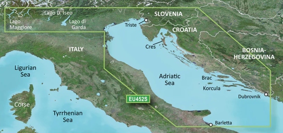 Mapy Garmin VEU452S - Adriatic Sea, North Coast