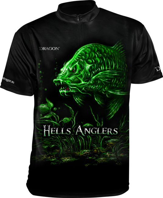 T-Shirt Dragon Hells Anglers (Z Zamkiem) KARP XL czarno-zielony